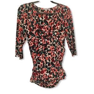 Kiyonna leopard floral blouse